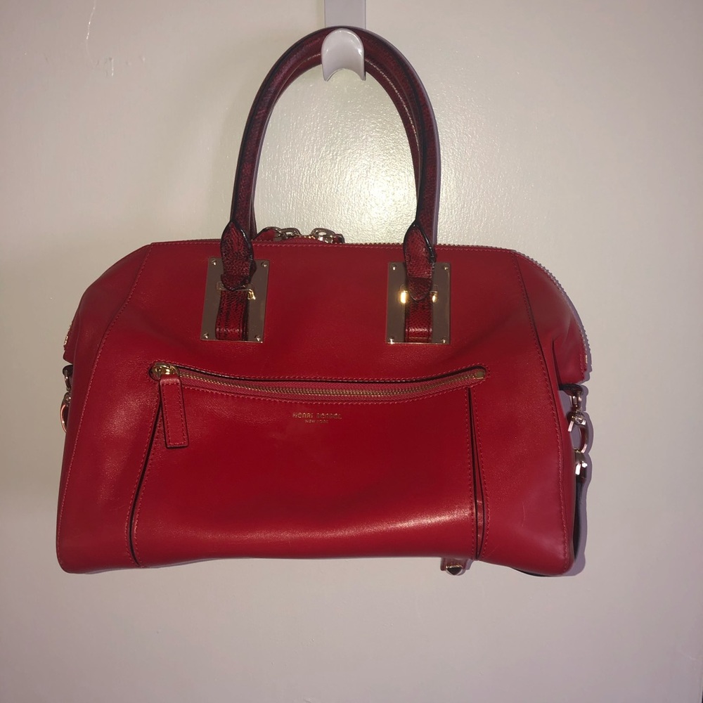 Rare Red Henri Bendel Whitney Convertible Satchel